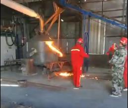 On site video of electric arc furnace smelting
